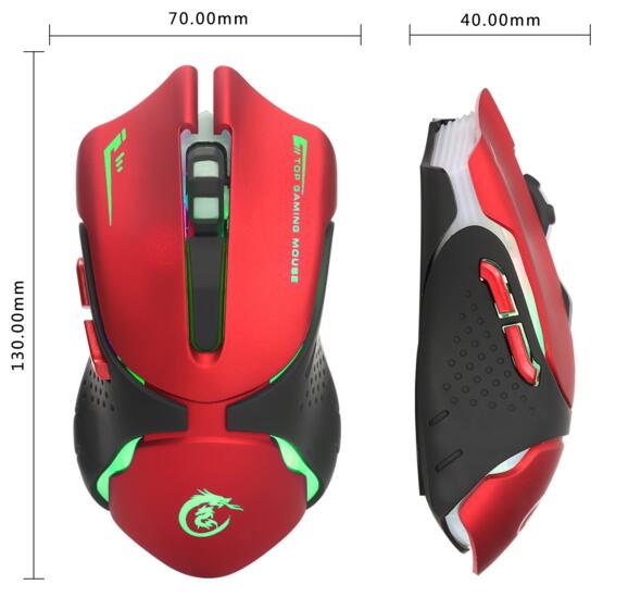 Adjustable 1200/1600/2400/3200 DPI Colorful flash game mouse